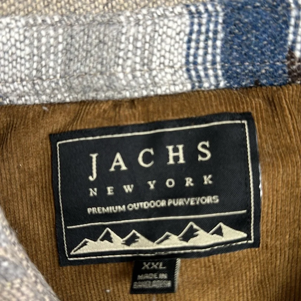 NWT Jachs Wool Blend Sherpa Lined Tan Blue Jacket Size XXL Shacket - Picture 2 of 14